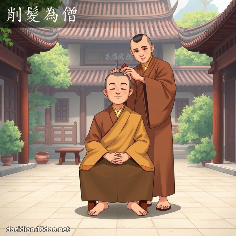 削发为僧 - 国语大辞典配图