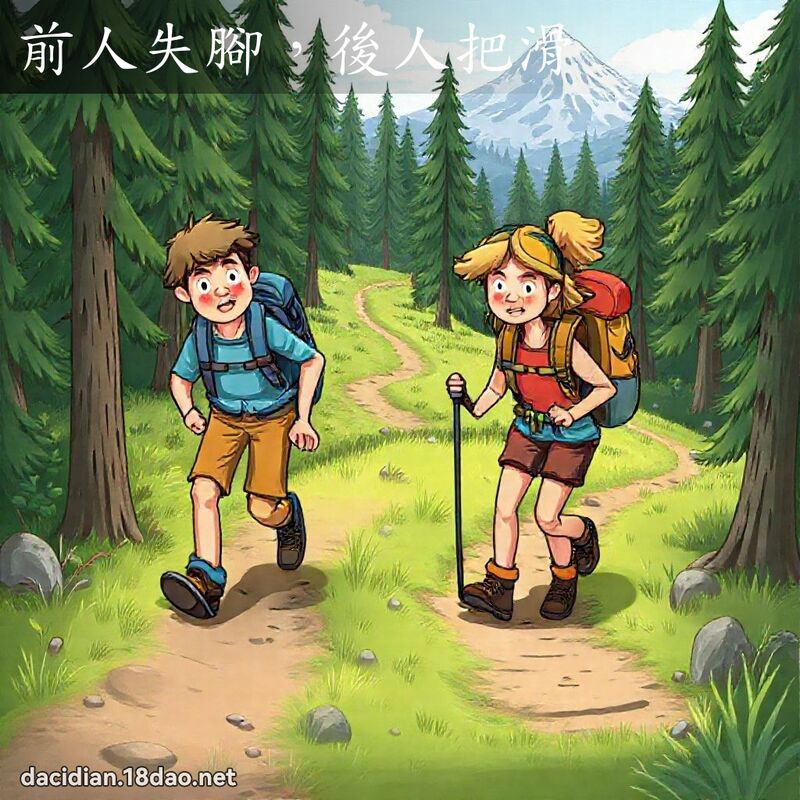 前人失脚，后人把滑 - 国语大辞典配图