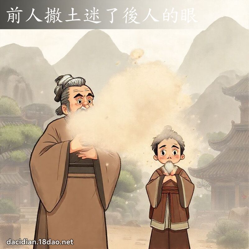 前人撒土迷了後人的眼 - 國語大辭典配圖