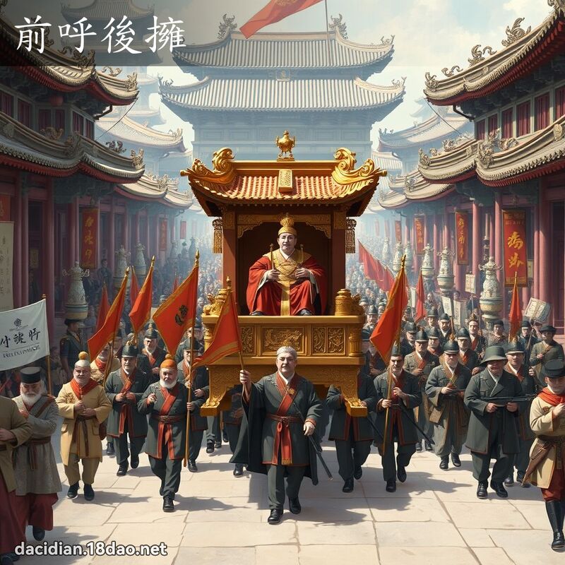 前呼後擁 - 國語大辭典配圖