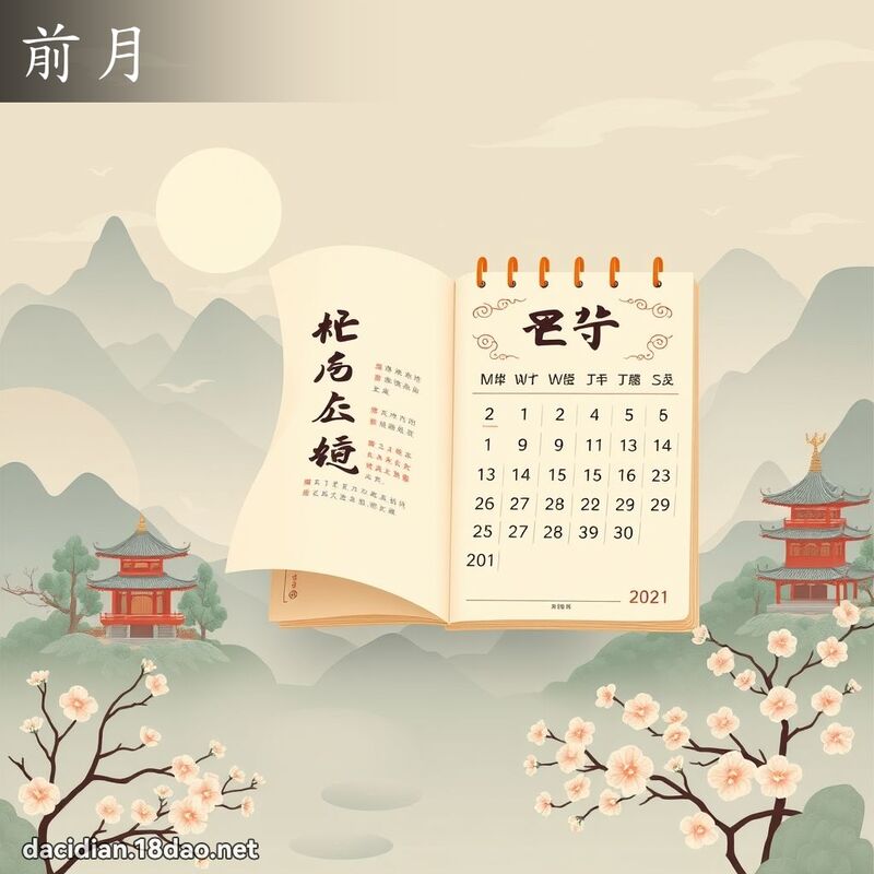 前月 - 國語大辭典配圖