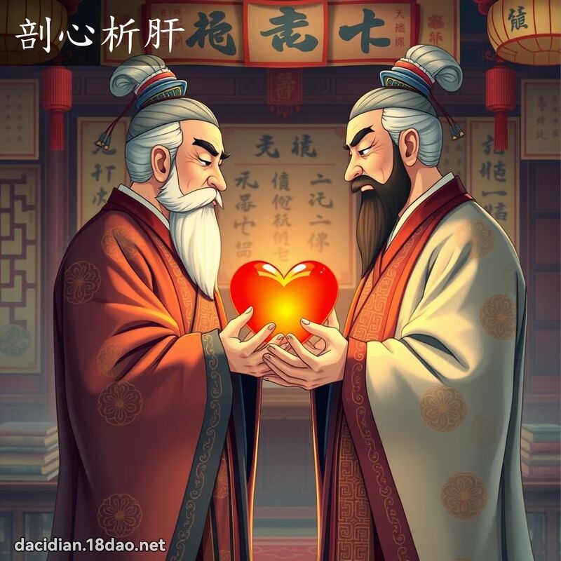 剖心析肝 - 国语大辞典配图