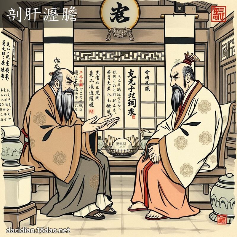 剖肝沥胆 - 国语大辞典配图