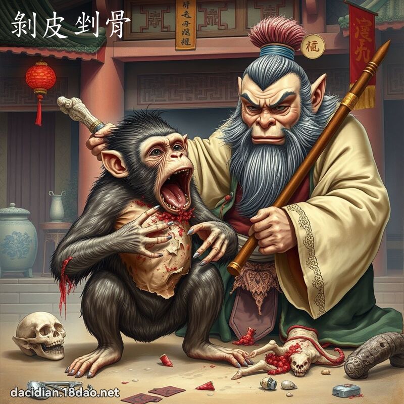 剝皮剉骨 - 國語大辭典配圖