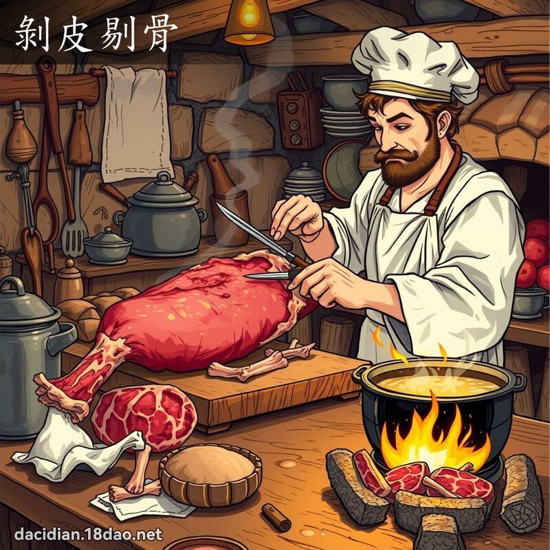 剥皮剔骨 - 国语大辞典配图
