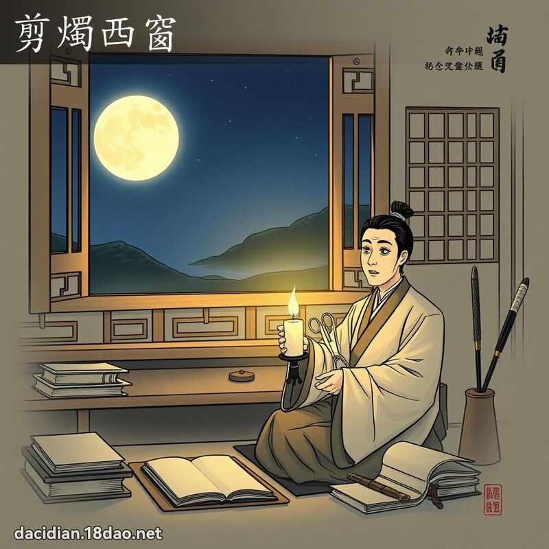 剪烛西窗 - 国语大辞典配图