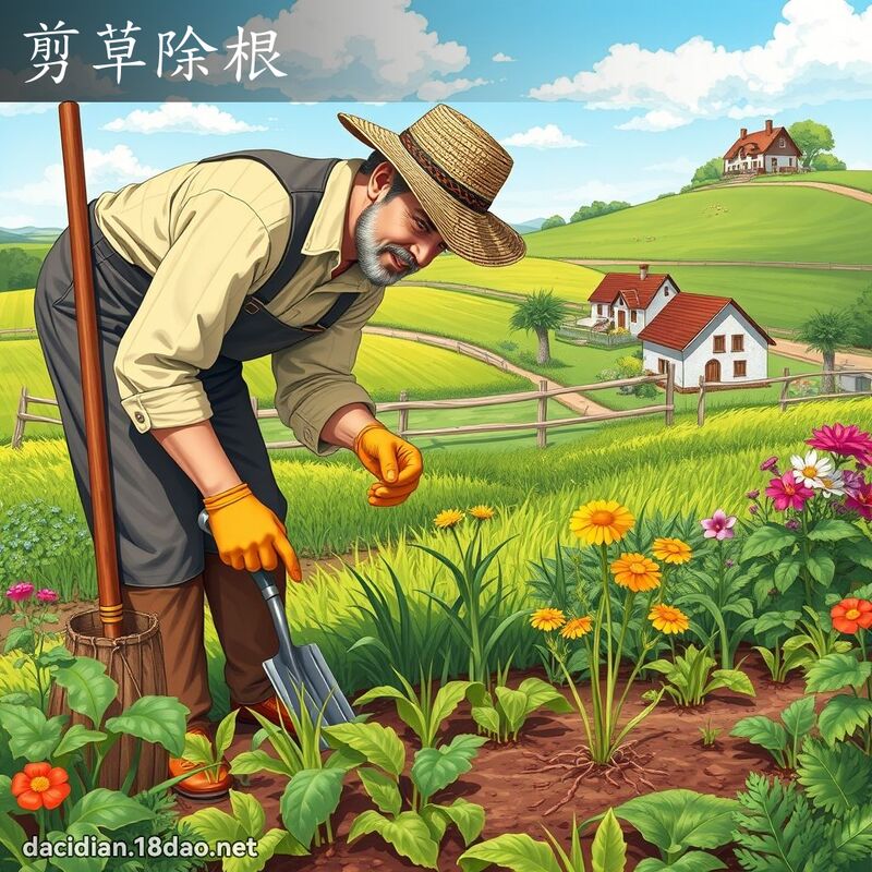 剪草除根 - 国语大辞典配图
