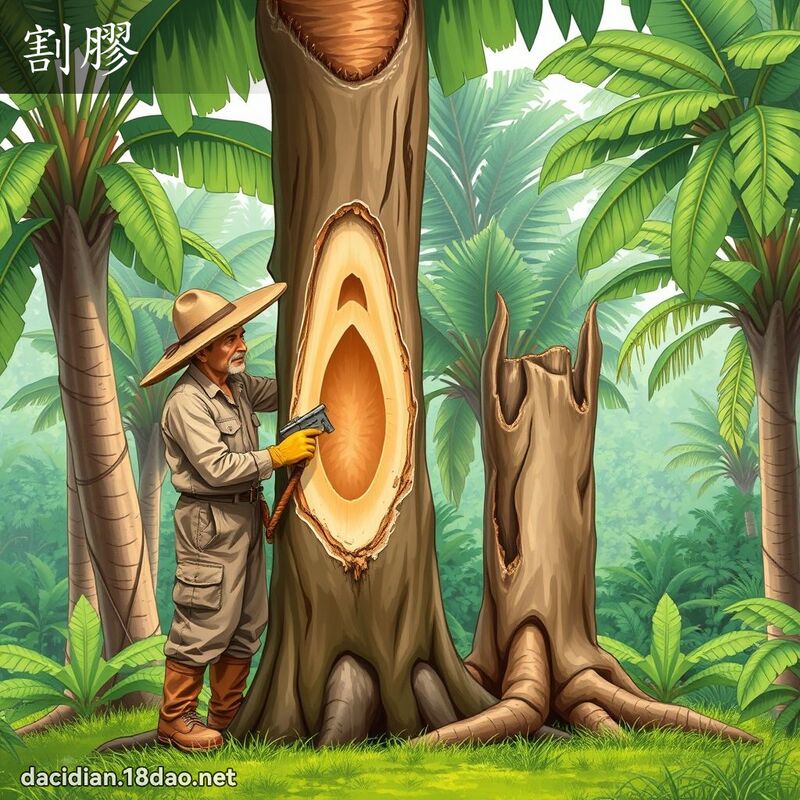 割膠 - 國語大辭典配圖
