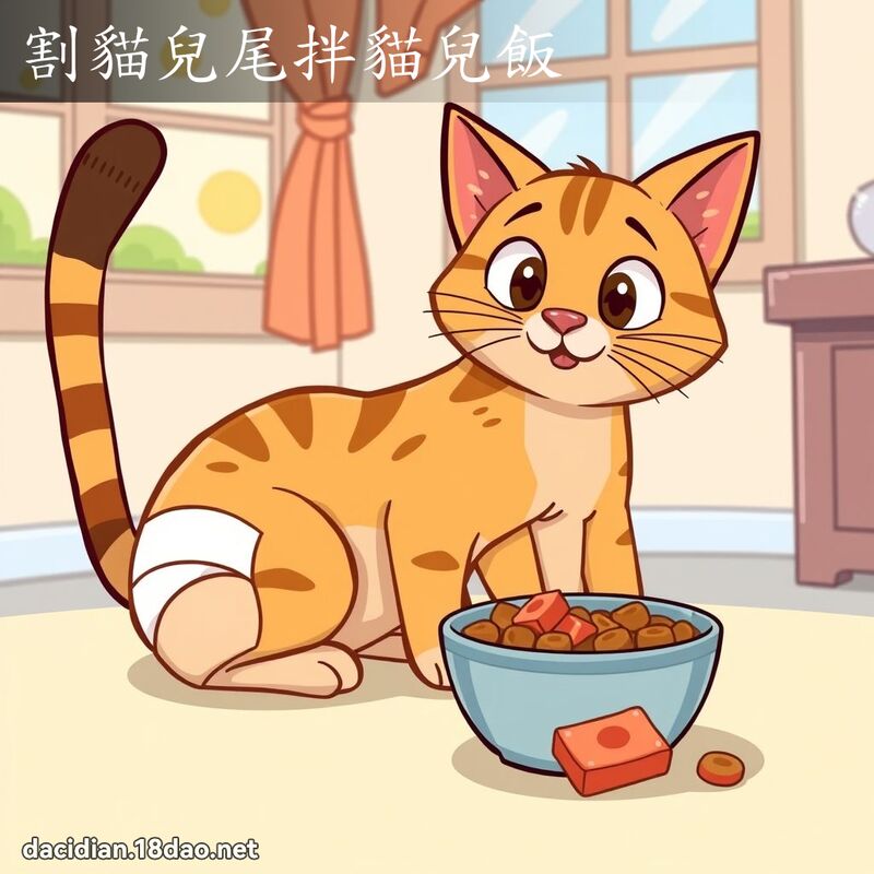 割貓兒尾拌貓兒飯 - 國語大辭典配圖