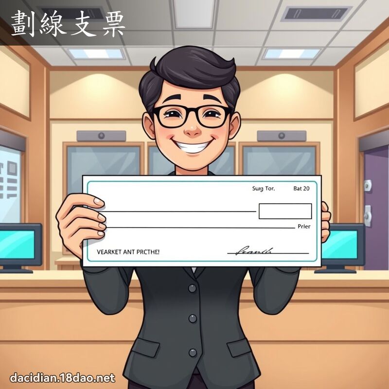 劃線支票 - 國語大辭典配圖