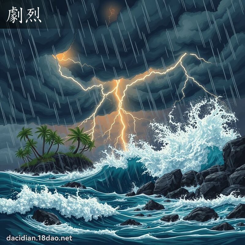 剧烈 - 国语大辞典配图