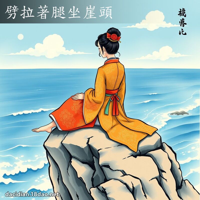劈拉著腿坐崖頭 - 國語大辭典配圖