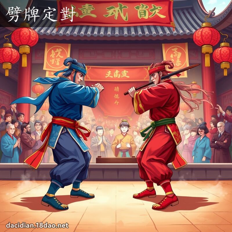 劈牌定對 - 國語大辭典配圖