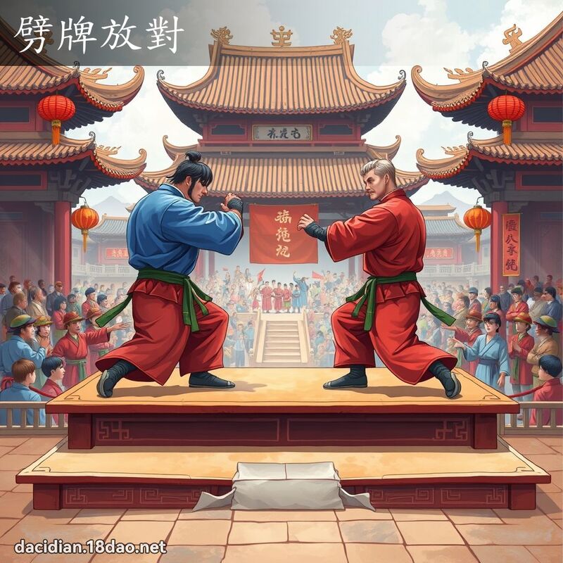 劈牌放對 - 國語大辭典配圖