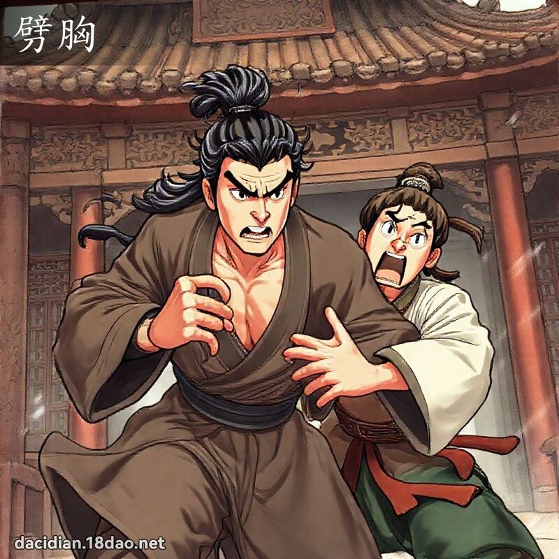 劈胸 - 國語大辭典配圖
