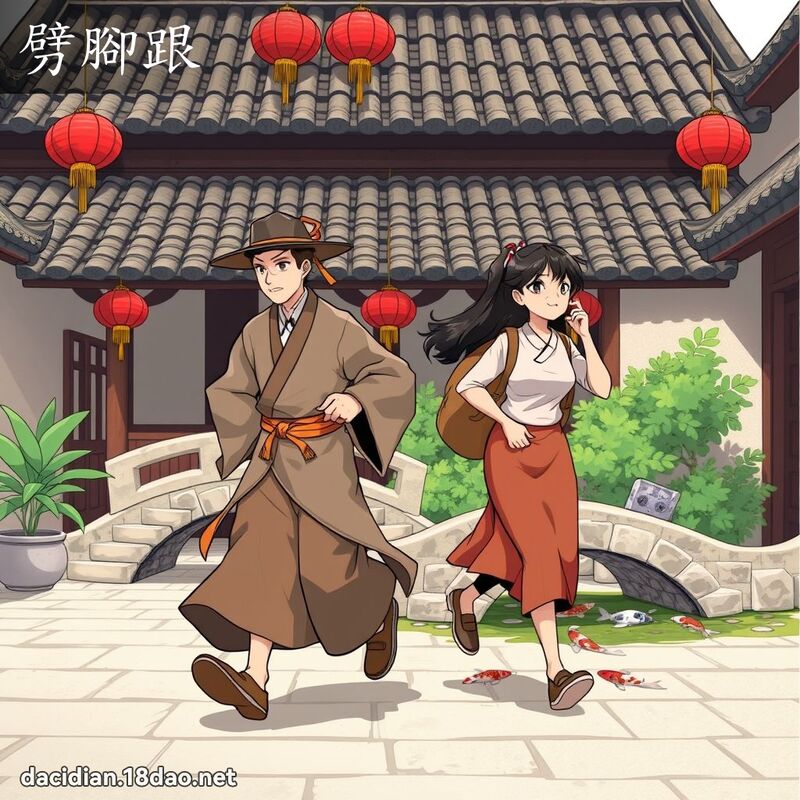劈脚跟 - 国语大辞典配图