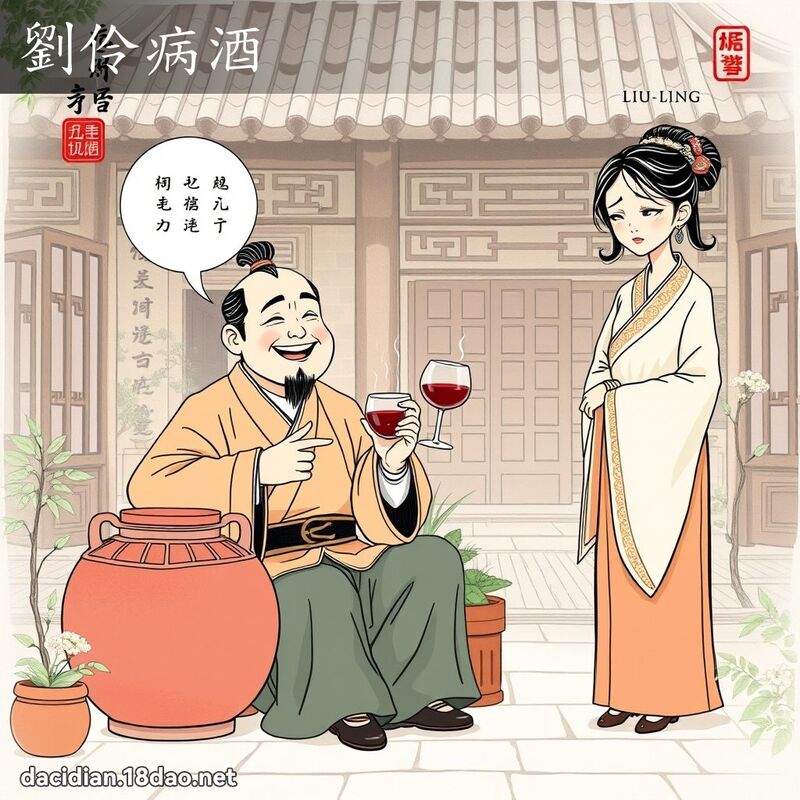刘伶病酒 - 国语大辞典配图