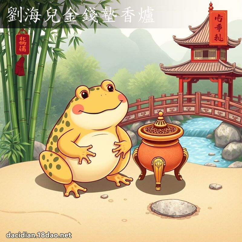 劉海兒金錢墊香爐 - 國語大辭典配圖