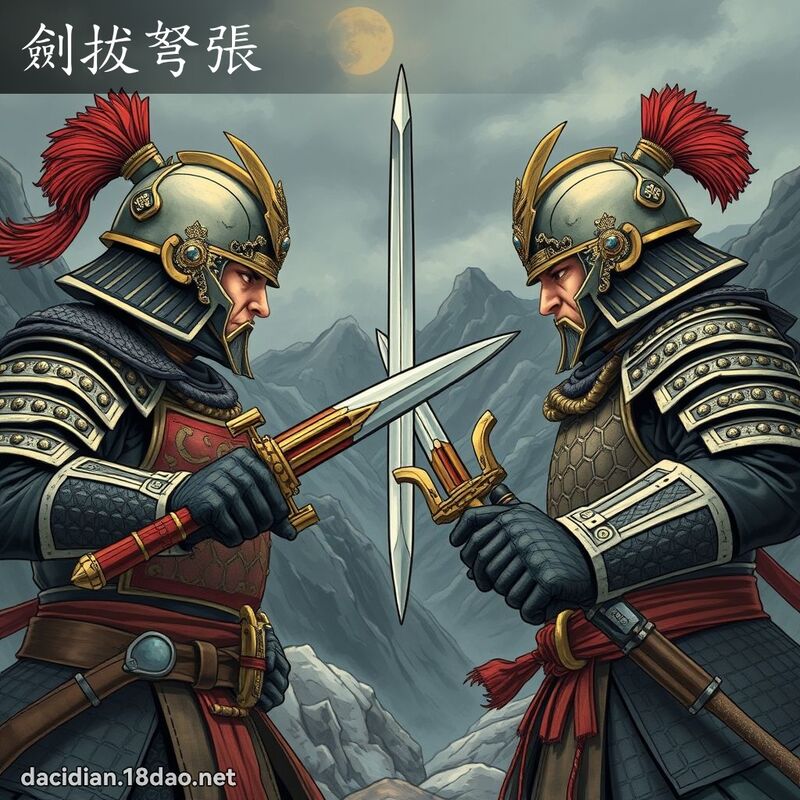 剑拔弩张 - 国语大辞典配图