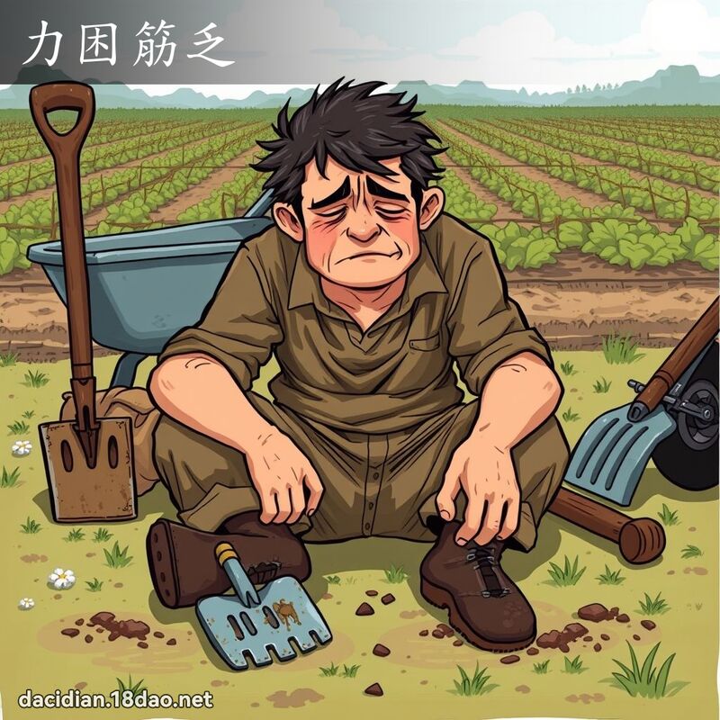 力困筋乏 - 国语大辞典配图