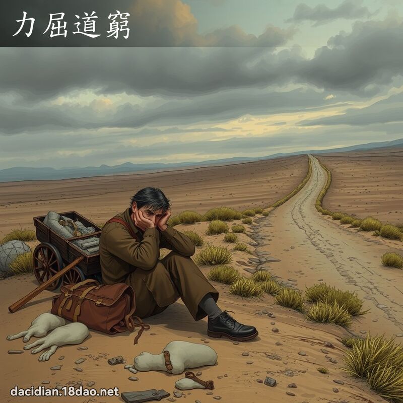 力屈道穷 - 国语大辞典配图