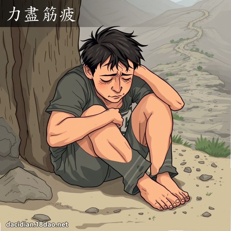 力尽筋疲 - 国语大辞典配图