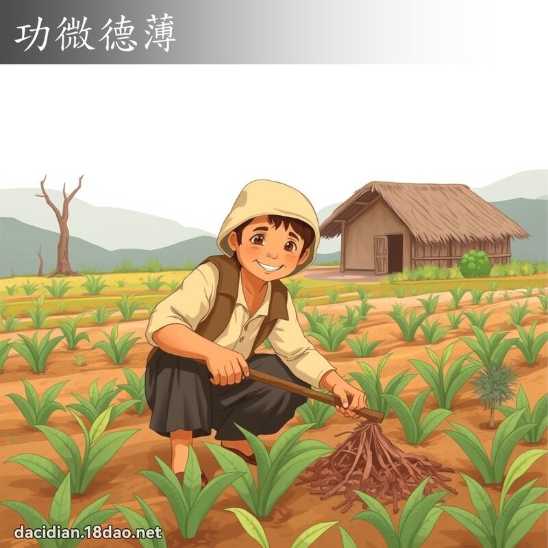 功微德薄 - 國語大辭典配圖