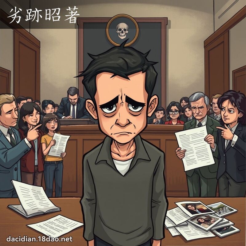 劣跡昭著 - 国语大辞典配图