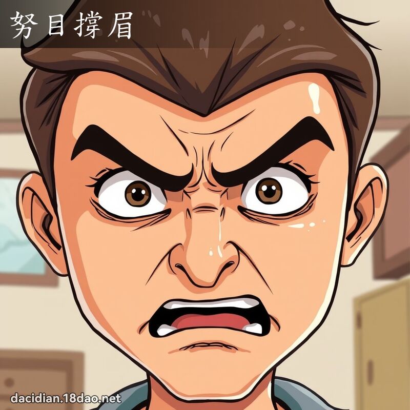 努目撐眉 - 國語大辭典配圖