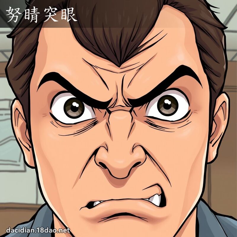 努睛突眼 - 国语大辞典配图