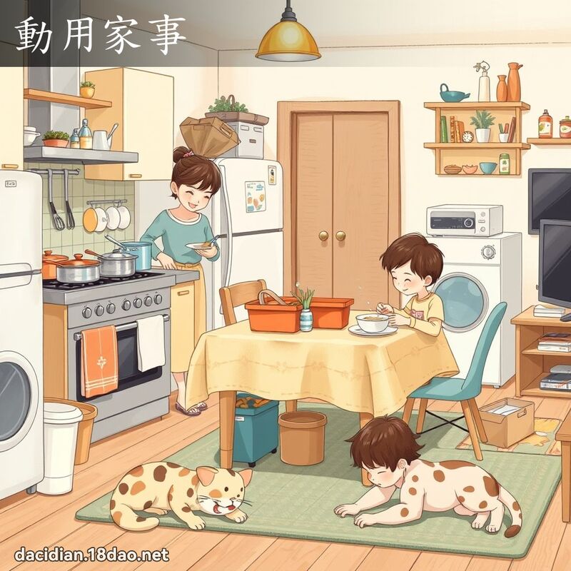 动用家事 - 国语大辞典配图