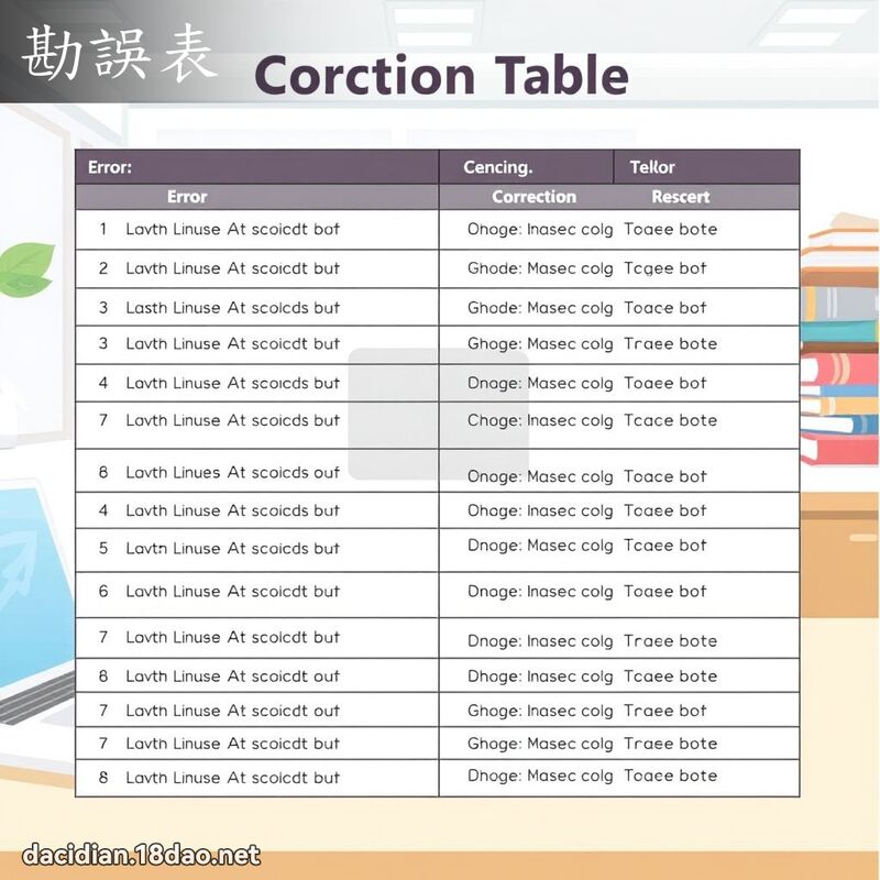 勘误表 - 国语大辞典配图