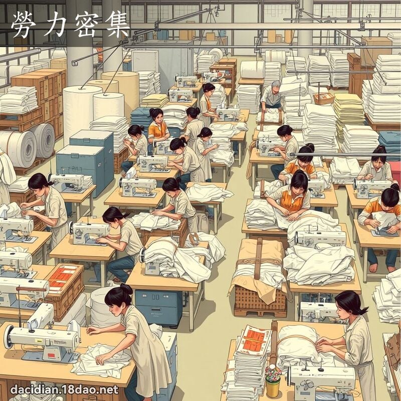 劳力密集 - 国语大辞典配图