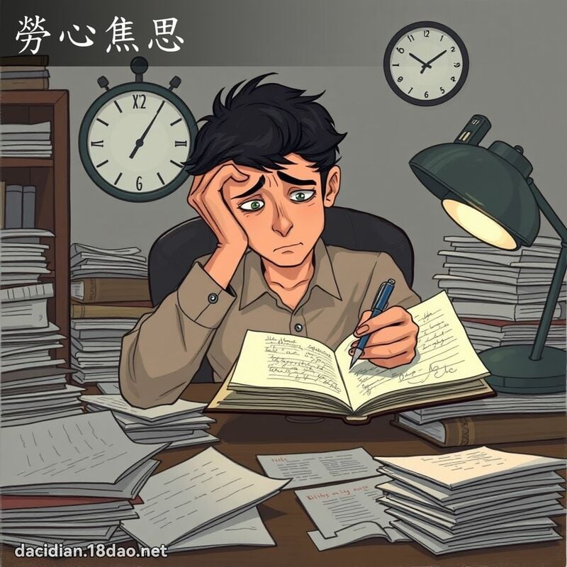 勞心焦思 - 國語大辭典配圖