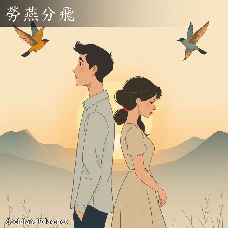 勞燕分飛 - 國語大辭典配圖