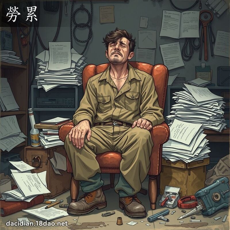 劳累 - 国语大辞典配图