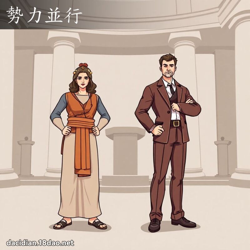 勢力並行 - 國語大辭典配圖