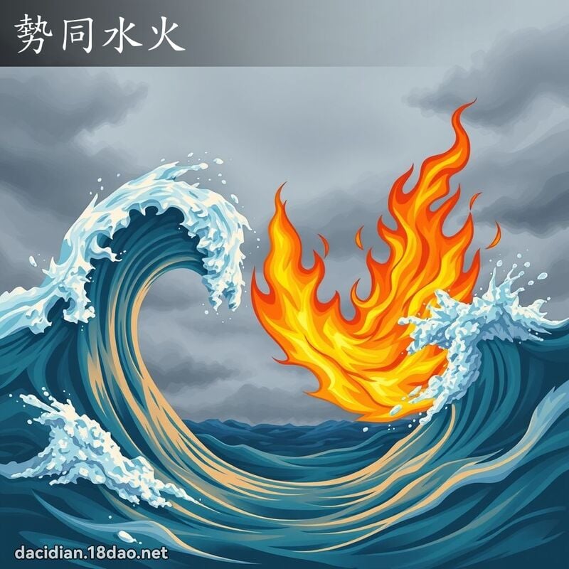 势同水火 - 国语大辞典配图