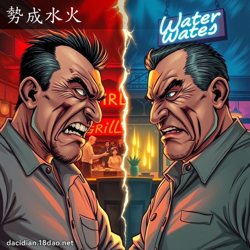 勢成水火 - 國語大辭典配圖