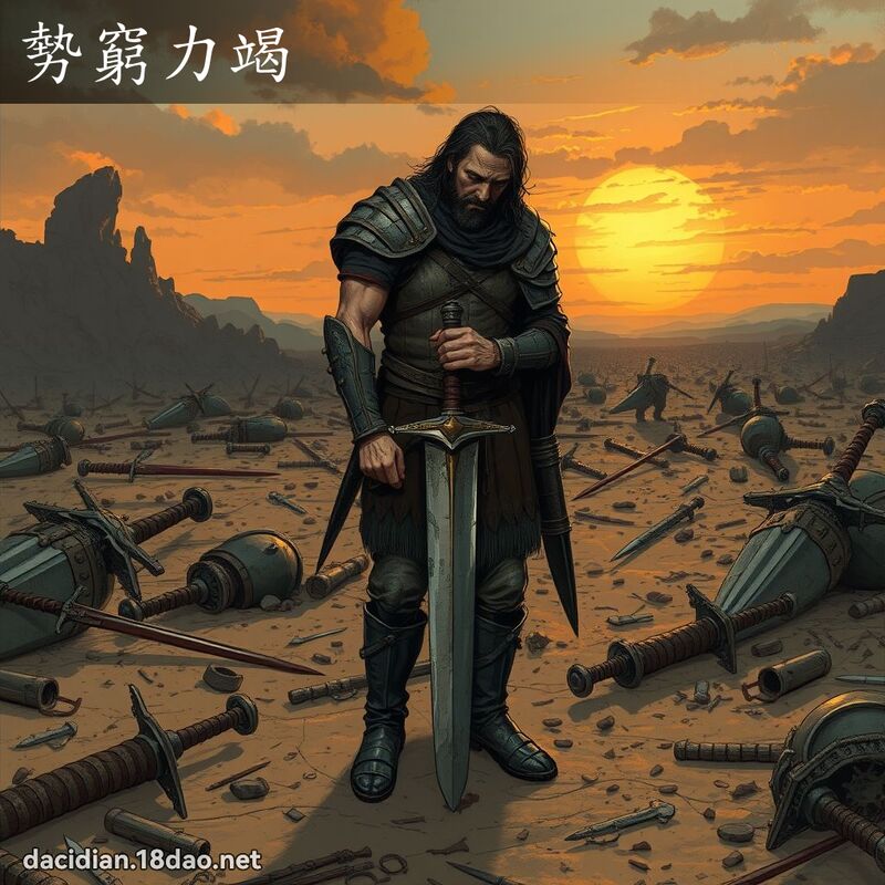 勢窮力竭 - 國語大辭典配圖