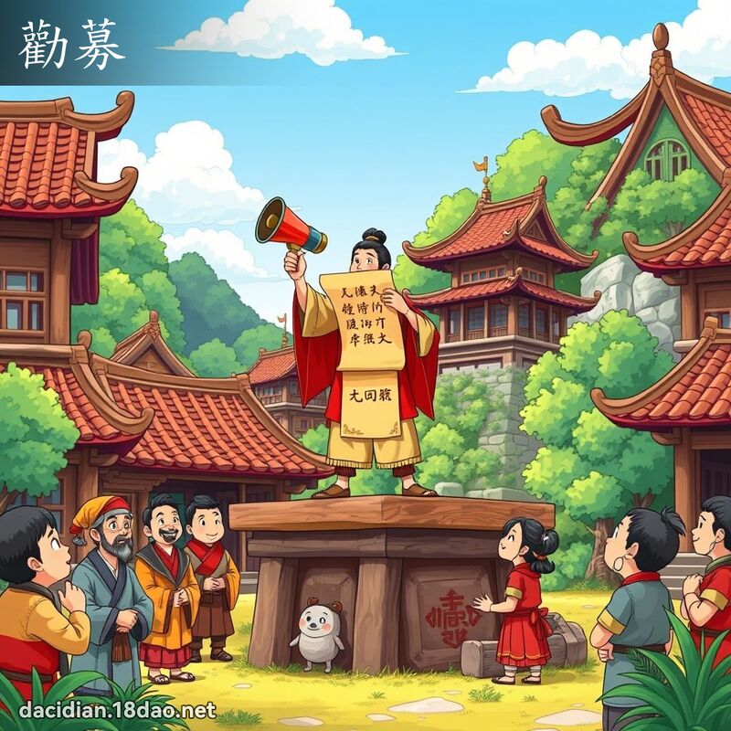 劝募 - 国语大辞典配图