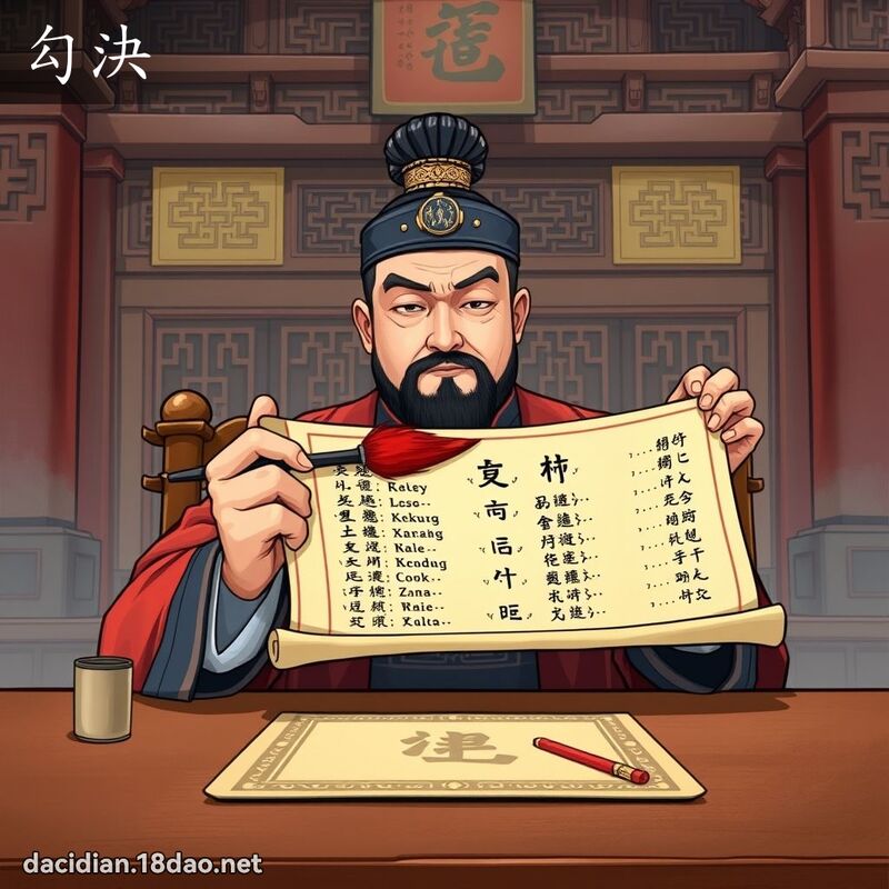 勾決 - 國語大辭典配圖