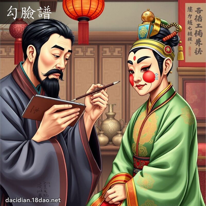 勾脸谱 - 国语大辞典配图