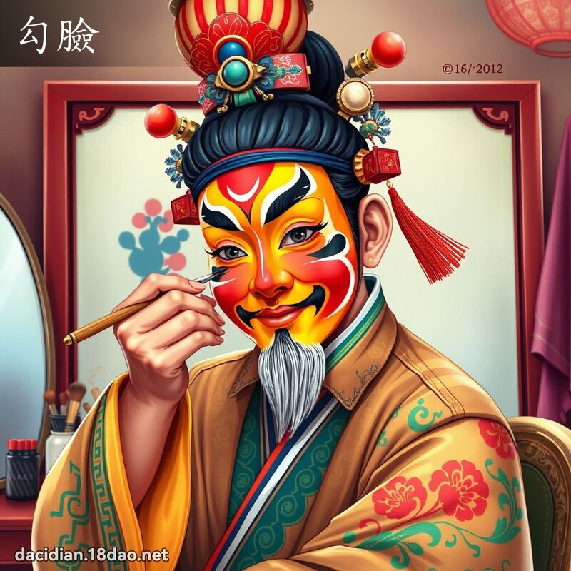勾脸 - 国语大辞典配图