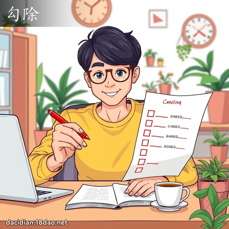 勾除 - 国语大辞典配图