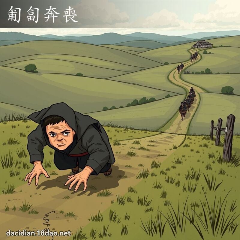 匍匐奔丧 - 国语大辞典配图