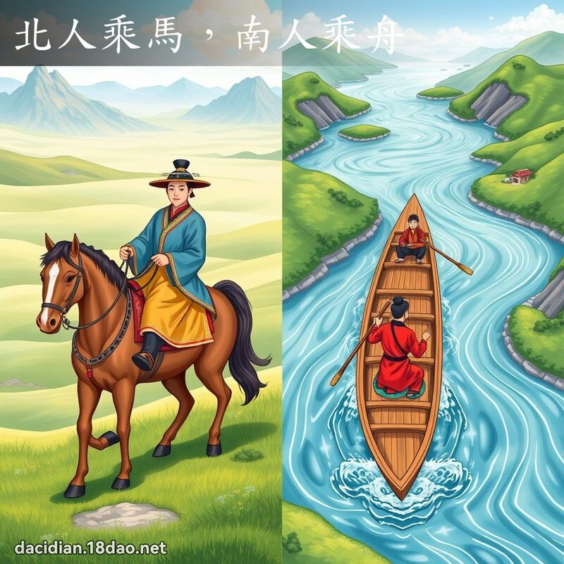 北人乘马，南人乘舟 - 国语大辞典配图