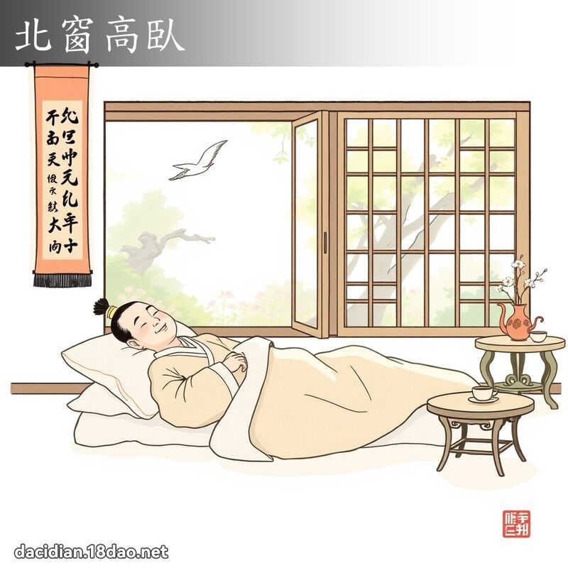 北窗高臥 - 國語大辭典配圖