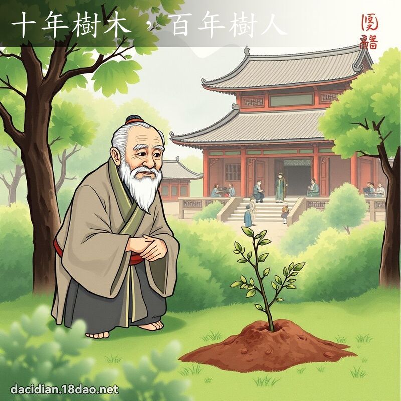 十年树木，百年树人 - 国语大辞典配图