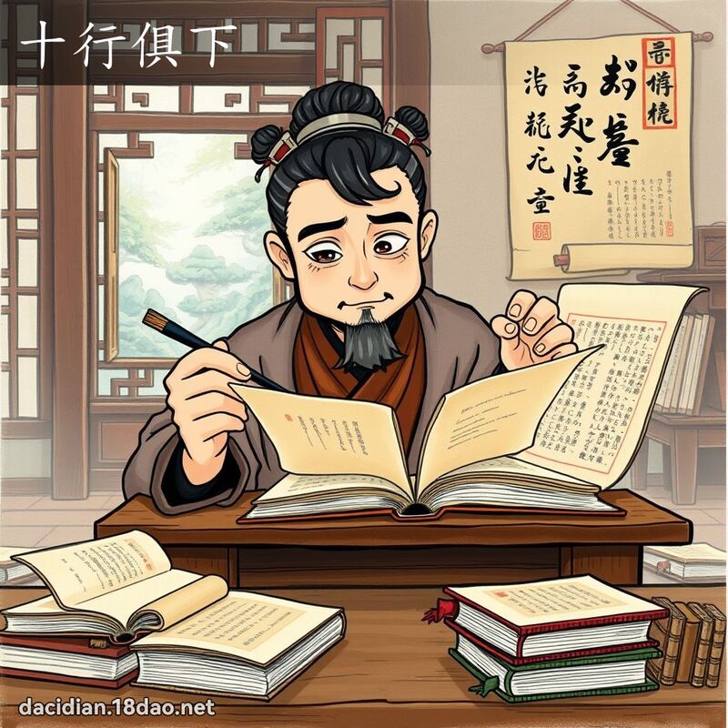 十行俱下 - 國語大辭典配圖